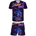 thumbnail image 1 of Ropa de bebé Mickey Mouse, conjuntos de ropa de verano para niños, camisetas de moda + Pantalones cortos, traje de 2 uds, ropa para niños, conjuntos de Mickey 11T Gao Jinjia LED, 1 of 2