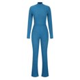 thumbnail image 6 of ZACPNCV Women New Knitted Long Sleeve Set Hoodie Loose Pants Two Piece Set Long Sleeve Round Neck Top/Shirt Suit Blue, 6 of 7