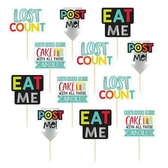 Over the Hill 'Party Animal' Cupcake Toppers / Picks (24ct)