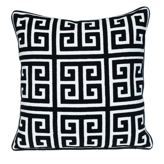 Parkland Collection Transitional Interlocking Black 20" x 20" Pillow