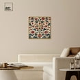 thumbnail image 3 of Ivory Floral Embroidery Chic Farmhouse Canvas Wall Art by Art Remedy, Gold Floater Frame, 30"x30", 3 of 7