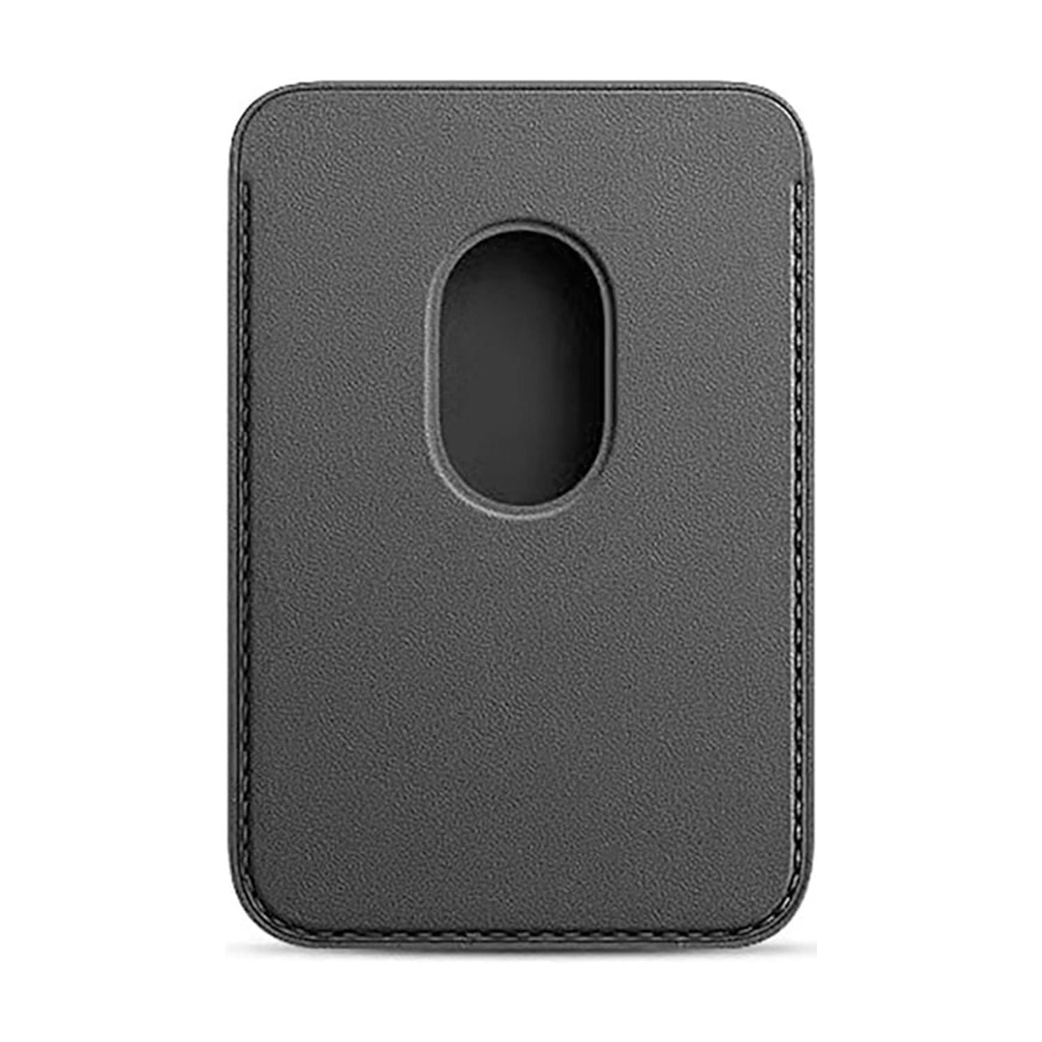Leather Magnetic Card Wallet Holder - Black