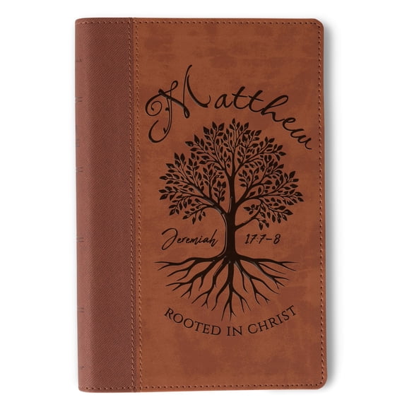 Personalized NIV Large-Print Bible, Custom Engraved Name, Rooted in Christ Tree Design, Christian Gifts, Gifts for Her, Gifts for Him