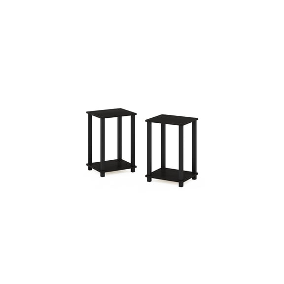 Small End Tables Set of 2, Espresso Black, 13.4" W x 19.6" H, Minimalist Design
