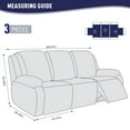 thumbnail image 5 of Timeles Recliner Covers, Stretch Reclining Chair Covers, Recliner Sofa Slipcovers Stripe Jacquard Recliner Couch Covers Furniture Protector Covers for Pet Kid (3 Seater, Dark Blue), 5 of 7