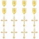 thumbnail image 1 of Rosario dorado de estilo tibetano con medalla milagrosa central, crucifijo de aleación, colgante ovalado tipo candelabro y conectores dorados., 1 of 9