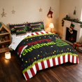 thumbnail image 2 of Manfei Merry Christmas King Bedding 7 Pieces Holiday King Bed in a Bag, Blue White, Xmas Reversible, 2 of 6