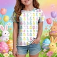 thumbnail image 2 of UngA Easter Tops for Girls Bunny Kids Graphic Tees Summer Short Sleeve Tops Funny Rabbit Toddler T Shirts Girls (Light Yellow,8-9 Years), 2 of 6