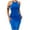 Blue, variant on IROINNID Bodycon Dress For Women Sleeveless Round Neckline Summer Halter Neck Smocked Slit Dress Strapless Dress