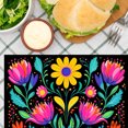 thumbnail image 3 of Amarainy Colorful Floral Embroidery Design Linen Table Mats Set of 4 for Home Kitchen Table Decor 12x18 inch, 3 of 5