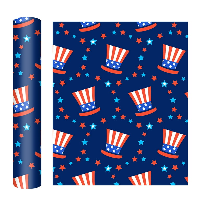 Happy Independence Day Heat Transfer Vinyl HTV Iron on Vinyl Bundle Bundle Suitable for Shirts Patterns, Size: 12