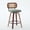 Green, variant on Set of 3 26 Inch Swivel Counter Bar Stools, Rattan Cane Back, Beige Linen Seat with Curved Walnut Wood Legs, Mid-Century Farmhouse Kitchen Island Chairs