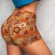 thumbnail image 4 of Balery Hippie Flower Pantalones cortos de entrenamiento estampados para mujer, sin costuras, ajustados, para gimnasio, yoga, correr, deportes, ejercicio activo, fitness.-Large, 4 of 8