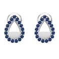 thumbnail image 2 of Dazzlingrock Collection Round Blue Sapphire Pear Shaped Screwback Stud Earrings for Women (Color Blue, Clarity Highly Included) in 18K White Gold, 2 of 4
