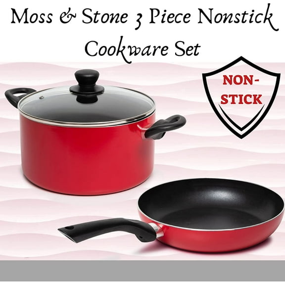 Nonstick Cookware Set with Glass Lid, Aluminum Pots and Pans, Dishwasher Safe, All Heat Compatible