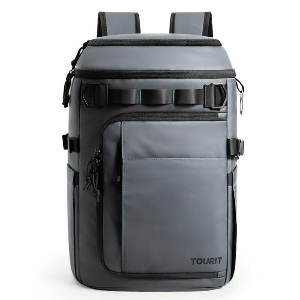 Mochila Cooler TOURIT 28 L, 38 latas, a prueba de fugas, impermeable, gris