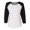 White/Black, variant on LAT Women Baseball Fine Jersey Three-Quarter Sleeve Tee