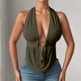 thumbnail image 4 of JIAYUE Women's Tank Tops Solid Color Backless Sleeveless Deep V Neck Slim Fit Summer Sexy Casual For Party Night Daily Wear Classic Female Camisole, 4 of 6