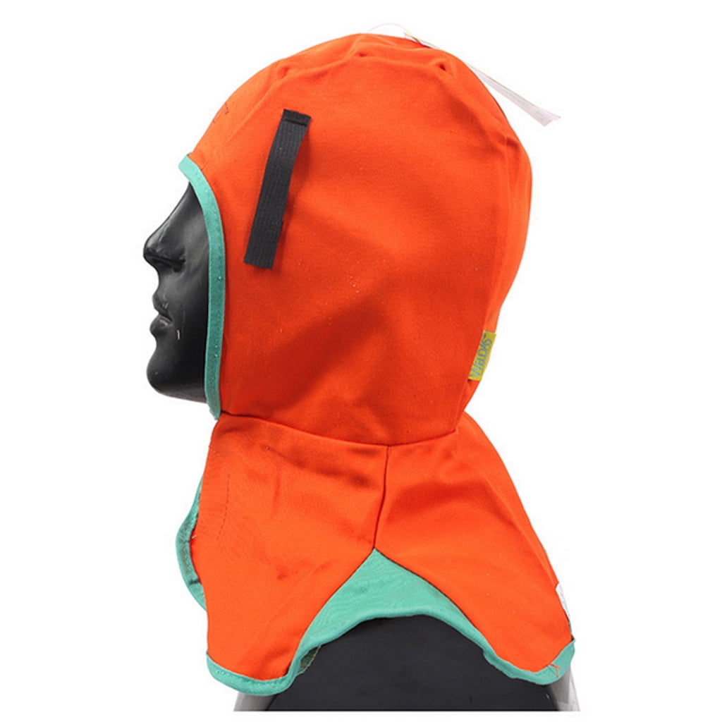 Miulika 3Pcs (2xOrange&1) Washable Flame Retardant Helmet Comfort Welding Neck Hood Welder Head Cap Cover 410mm