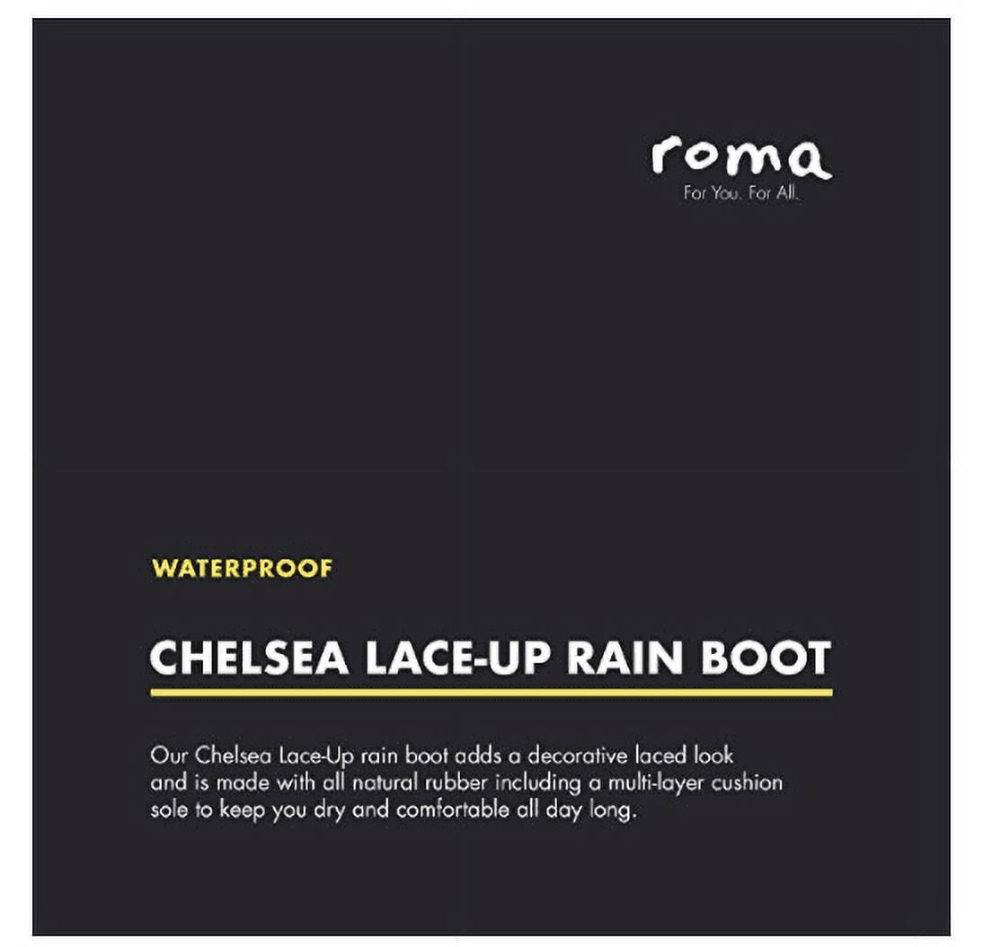 Roma Boots Women's Chelsea Lace-Up Teal Rain Boots, Sz. 11