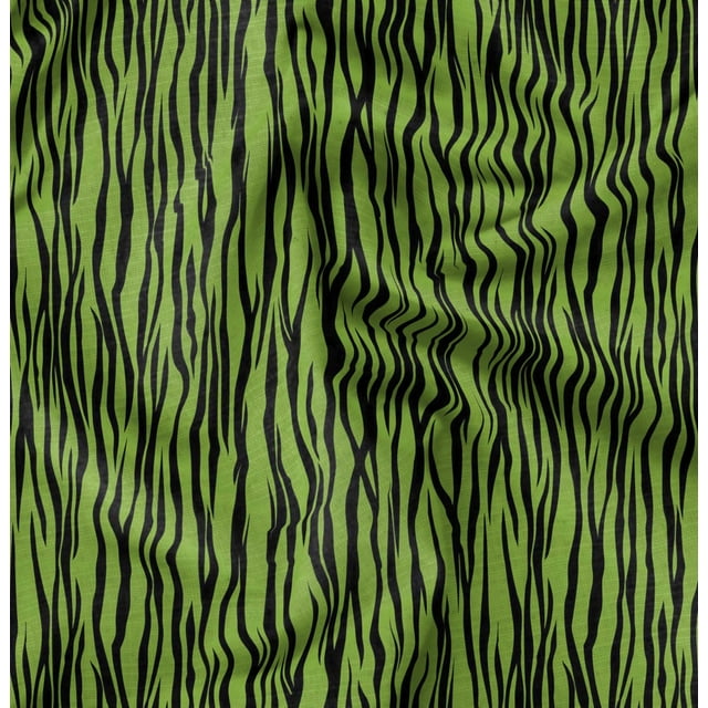Soimoi Green Modal Satin Fabric Wild Animal Skin Fabric Prints by Yard 42 Inch Wide