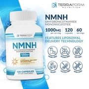 NMNH Dihydronicotinamide Mononucleotide 1000mg – NMNH Supplement with Sunflower Lecithin Liposomal Delivery Matrix for Enhanced Absorption – 120 Capsules (60 Servings) – NAD+ Support