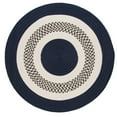 thumbnail image 3 of 2' x 7' Navy Blue and White Oval Handcrafted Braided Runner Rug, 3 of 3