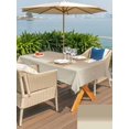 thumbnail image 7 of Outdoor Table Cloth with Umbrella Hole and Zipper, Beige Brown Ombre Waterproof Rectangle Tablecloth 60"x102", Abstract Modern Art Gradient Washable Table Cover for Outside Party Patio Picnic, 7 of 7