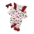 thumbnail image 4 of Newborn Long-sleeve Jumpsuit with Bow Headdress Elk Print Clothing, 4 of 10