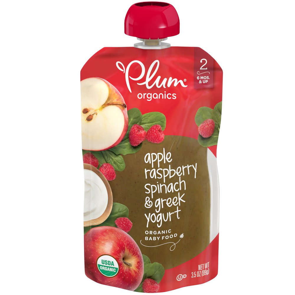 Plum Organics Organic Stage 2, Apple Raspberry Spinach & Greek Yogurt