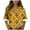 Yellow, variant on idosla Womens 3/4 Sleeve Shirts Vintage Boho Retro Floral Print Tops Ladies Loose Fit Lightweight V Neck Button Down Blouses (Wine, S)