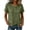 #0352-Army Green, variant on Pounoo Women's Casual Blouses Short Sleeve Notch Neck Solid Color Tops Everyday Style Comfortable Loose Fit Tees Gift