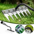 thumbnail image 5 of Dethatching Rake,Iron Rake for Gardening and Weeding,Carbon Steel Garden Weeding Rake,Detachable Gardening Hand Weeder Puller Tool,5/6/7/8 Teeth Carbon Steel Garden Weeding Rake, 5 of 8