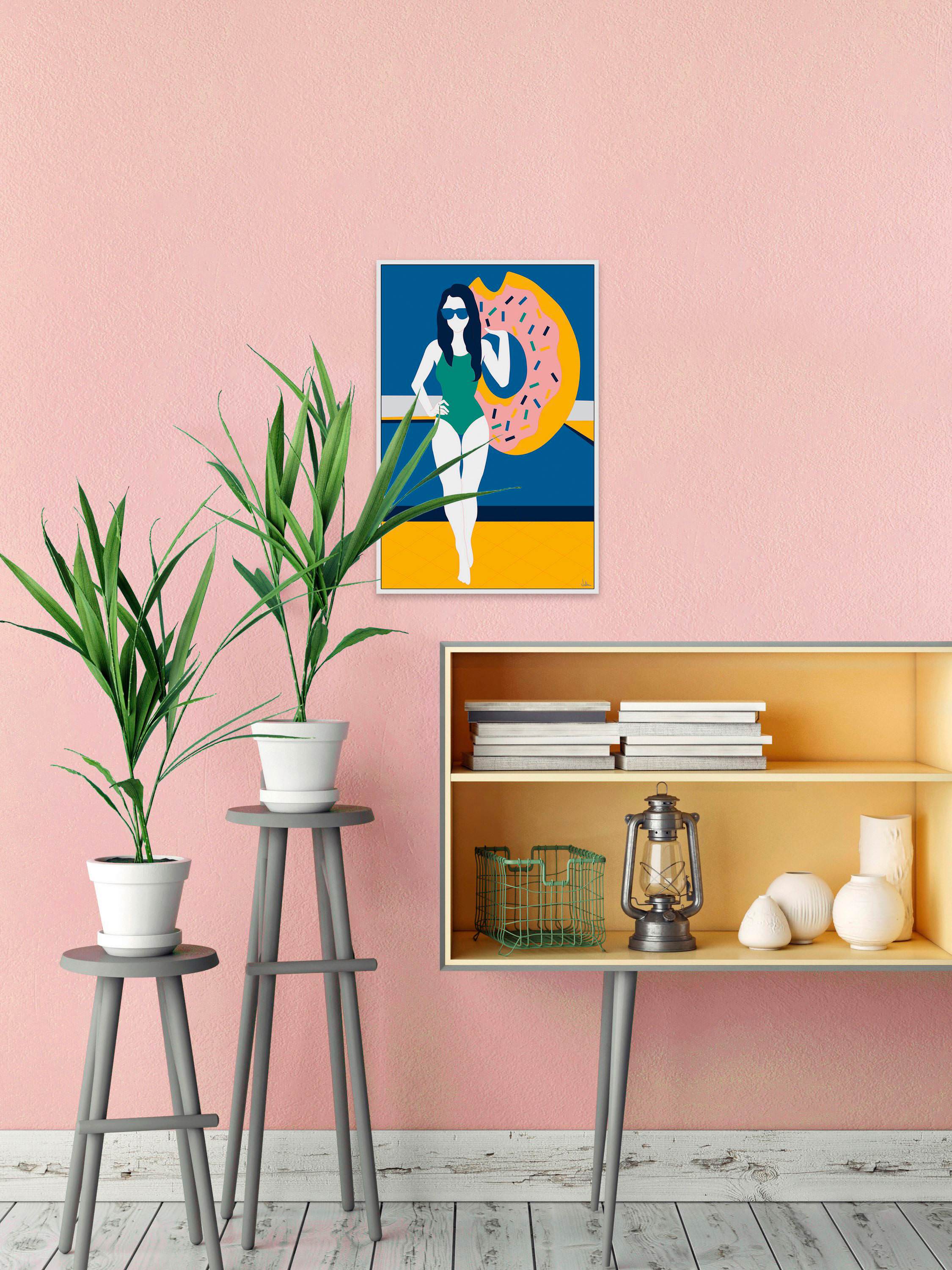 Swim and Play Floater Framed Painting Print on Canvas