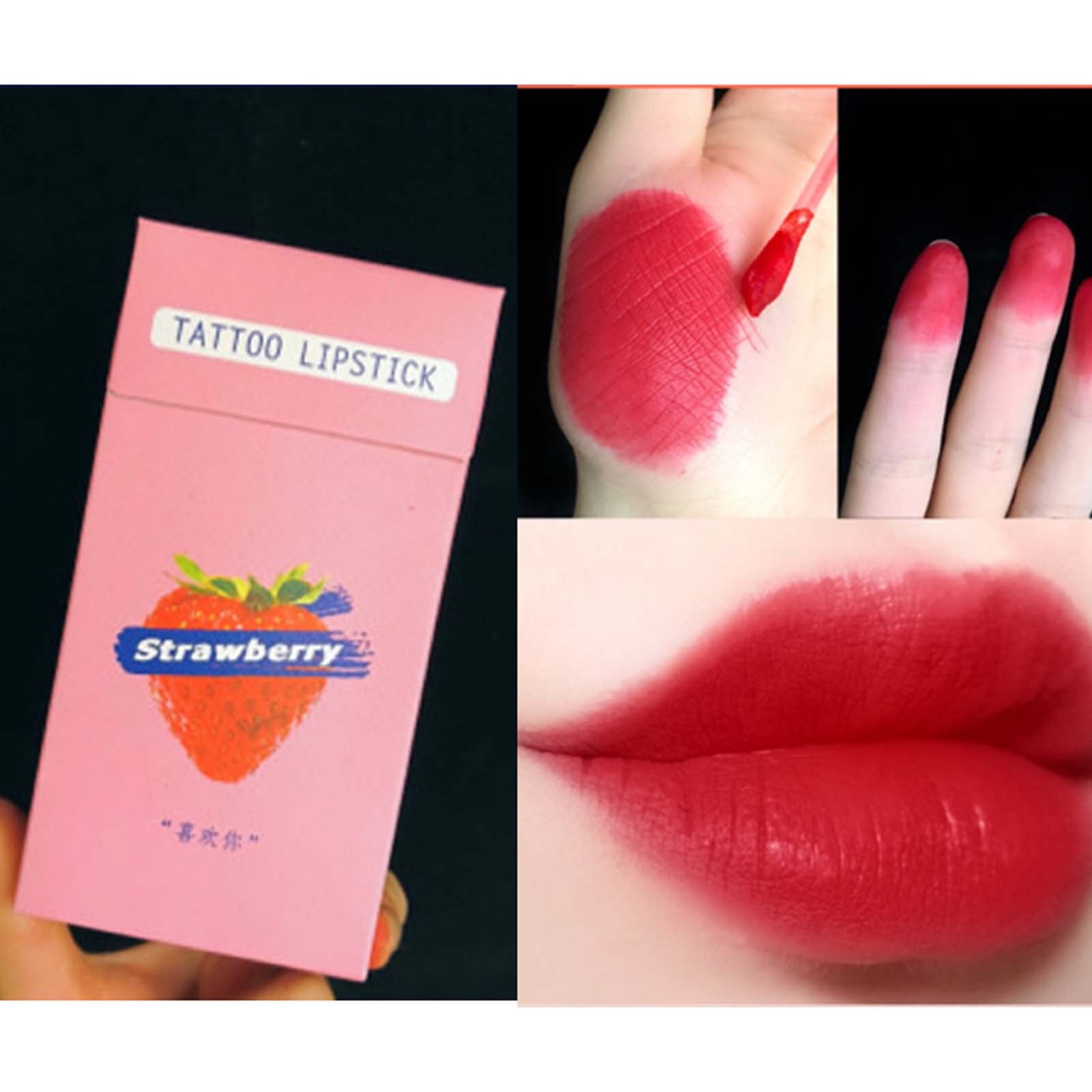 Guvpev Cotton Swab Tattoo Lipstick, Tattoo Lipstick Cotton Swab Lip