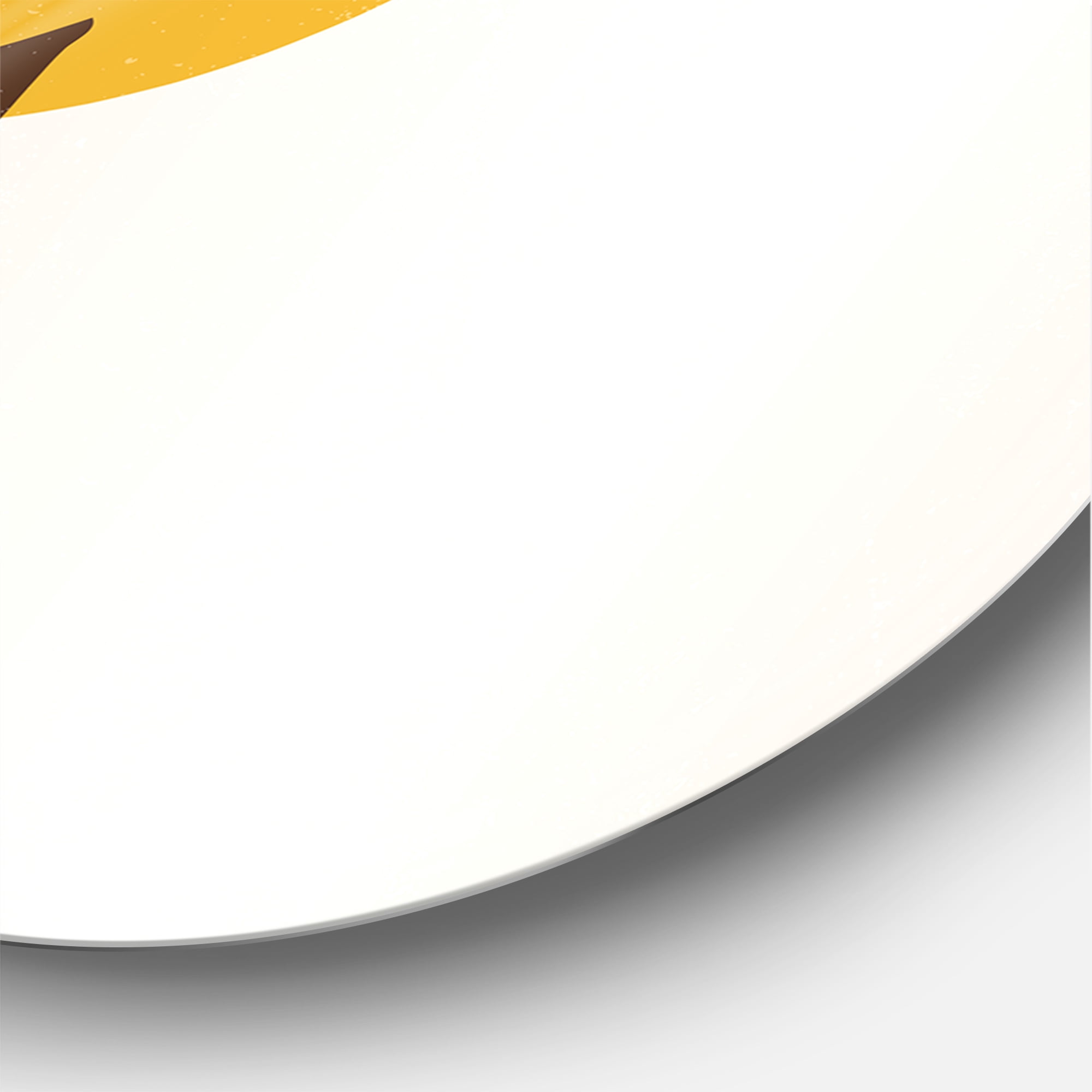Designart 'Abstract Moon and Yellow Sun With Tropical Leaf II' Modern Circle Metal Wall Art 36x36 - Disc of 36