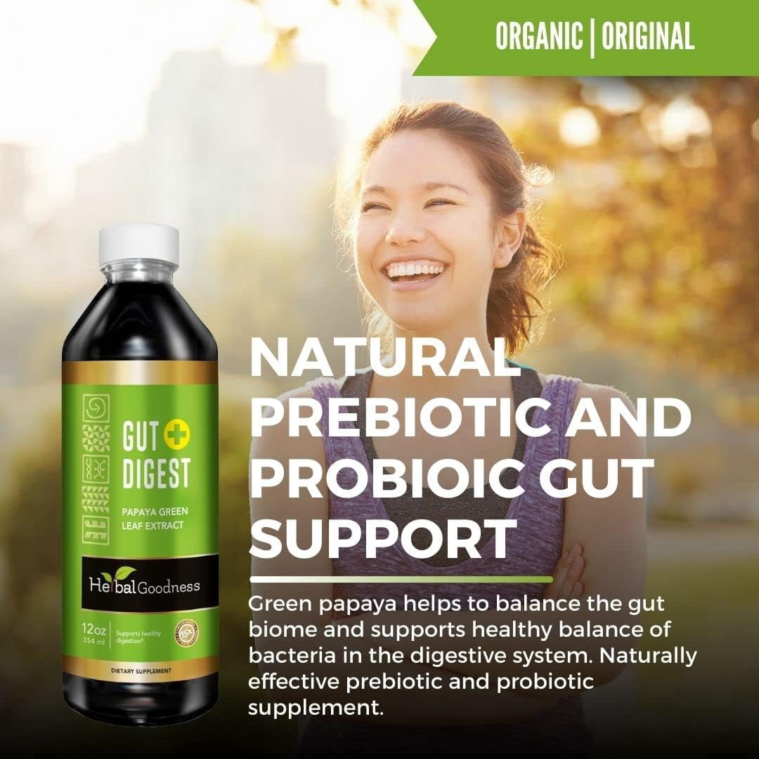 Gut Digest Plus - Gut Health, Colon Cleanse & Digestive Health Enzymes, Turmeric, Astragalus Root - 12oz - Herbal Goodness