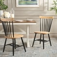 thumbnail image 2 of SAFAVIEH Parker Country Wood Solid Dining Parsons Chair, Natural/Black (Set of 2), 2 of 14