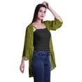 thumbnail image 3 of Moomaya Printed Georgette Shrug Ruffled Back Drop Hem Beach Cover Up For Women, 3 of 5
