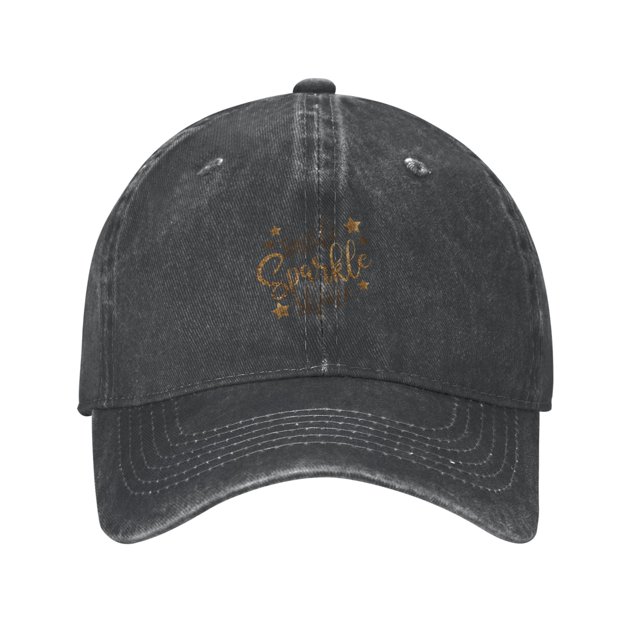 ZICANCN Casquette de Baseball Réglable Femmes, Golden Star Pattern Chapeaux pour Hommes Adulte Lavé Coton Denim Baseball Caps Mode, Noir