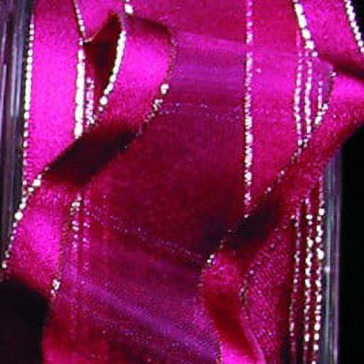 The Ribbon People Burgundy and Gold Organdy Gold Georgette Wired Edge Craft Ribbon 1.5" x 27 yards