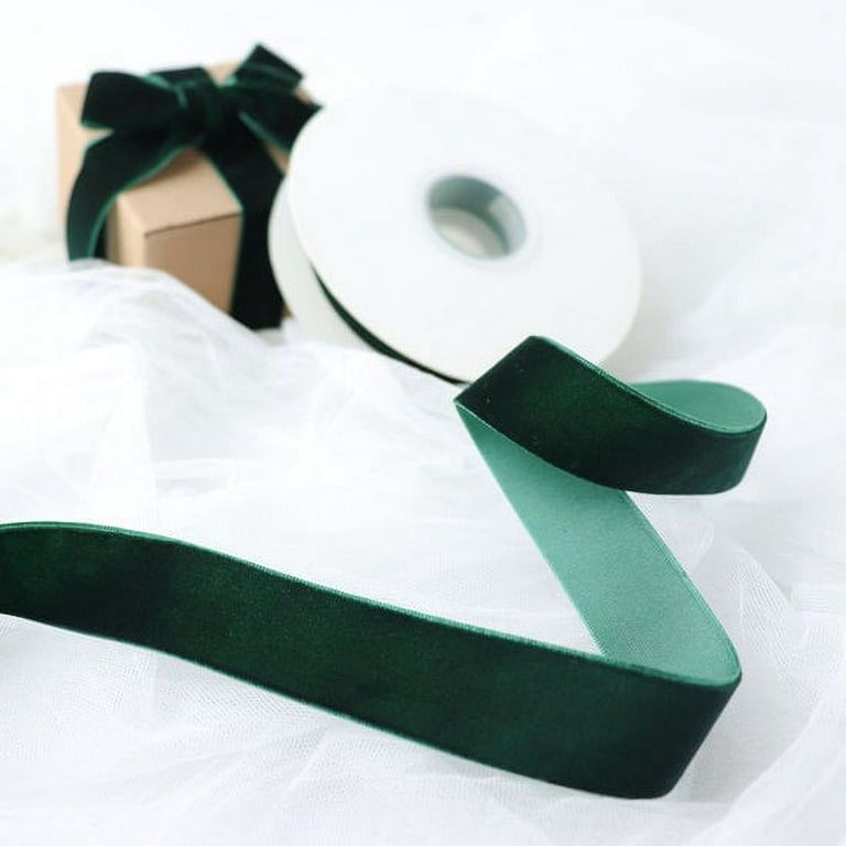 WedDecor 15mm Ribbon for Gift Wrapping, 25m Double Sided Satin Ribbon  Emerald Green Polyester Ribbon Fabric Thick Ribbon for Balloon, Crafting