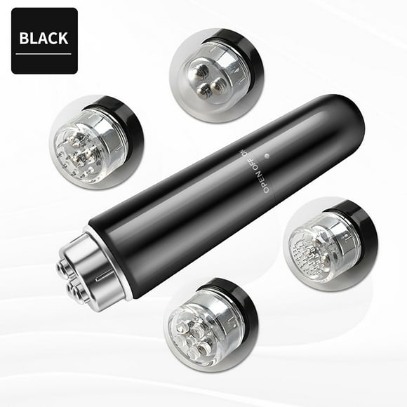 Tuscom 5Pcs Mini Facial Massager Travel Size Face & Neck Massage Tool with 4 Attachments, Portable Skin Care Device for Lifting, Cleansing & Tightening, AA Battery Powered