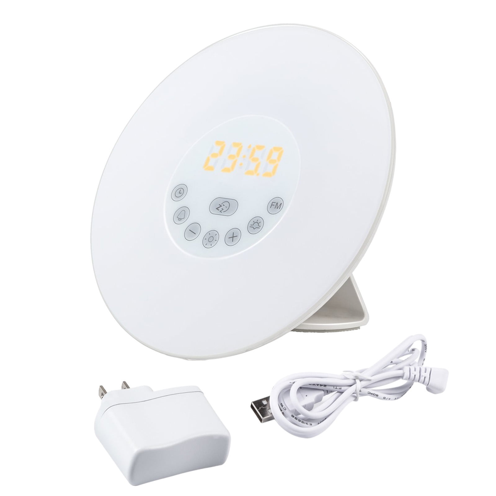 lulshou Smart Multifunction Natural Wake Up Light Simulate Sunrise Natural Wake Up with Clock Alarm Clock FM Radio Alarm Clocks for Bedrooms