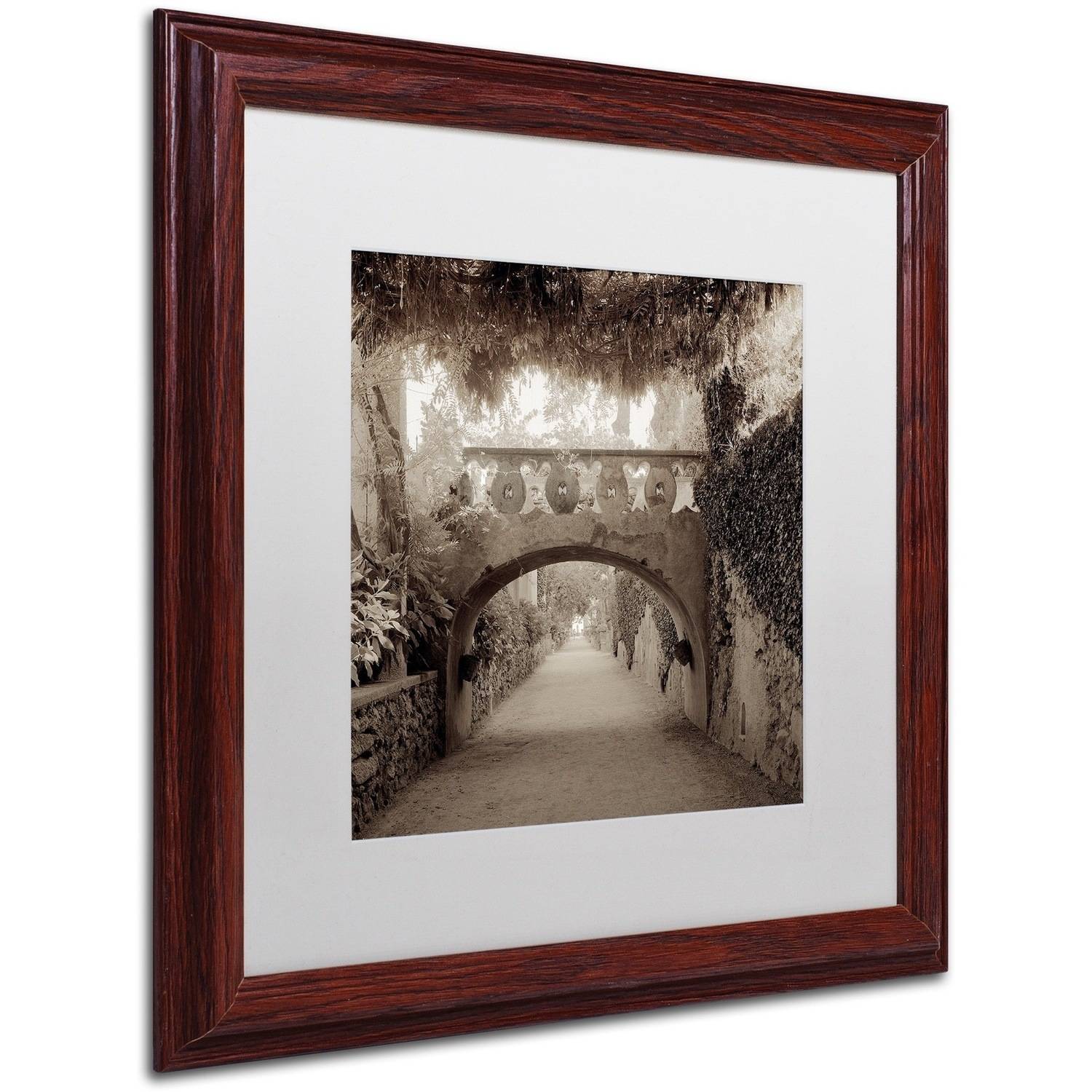 Trademark Fine Art "Giardini Italiano VI" Canvas Art by Alan Blaustein, White Matte, Wood Frame