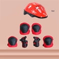 thumbnail image 2 of Kit de 7 protectores de patineta para niños, de PVC, para casco, rodillas, codos y muñecas, para patinaje y ciclismo, color rojo, 2 of 3