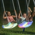 thumbnail image 3 of XDP Recreation Firefly Metal Frame Swing Set with  2 Firefly™-LED Swing Seats, Super Disc Swing, & Wave Slide, 3 of 11