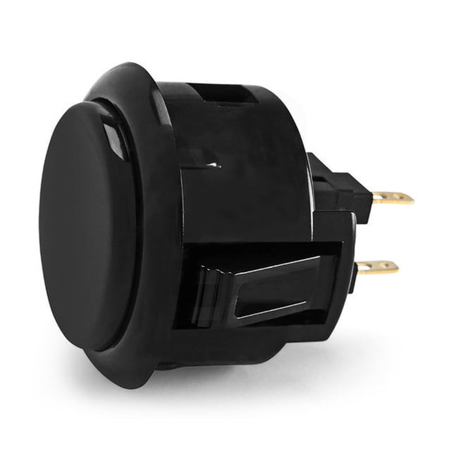 Methold Botón de presión ligero, pequeño, multicolor, redondo, interruptor de Arcade, reinicio automático, llave corta, accesorio de juego sensible a Videojuegos y accesorios Negro