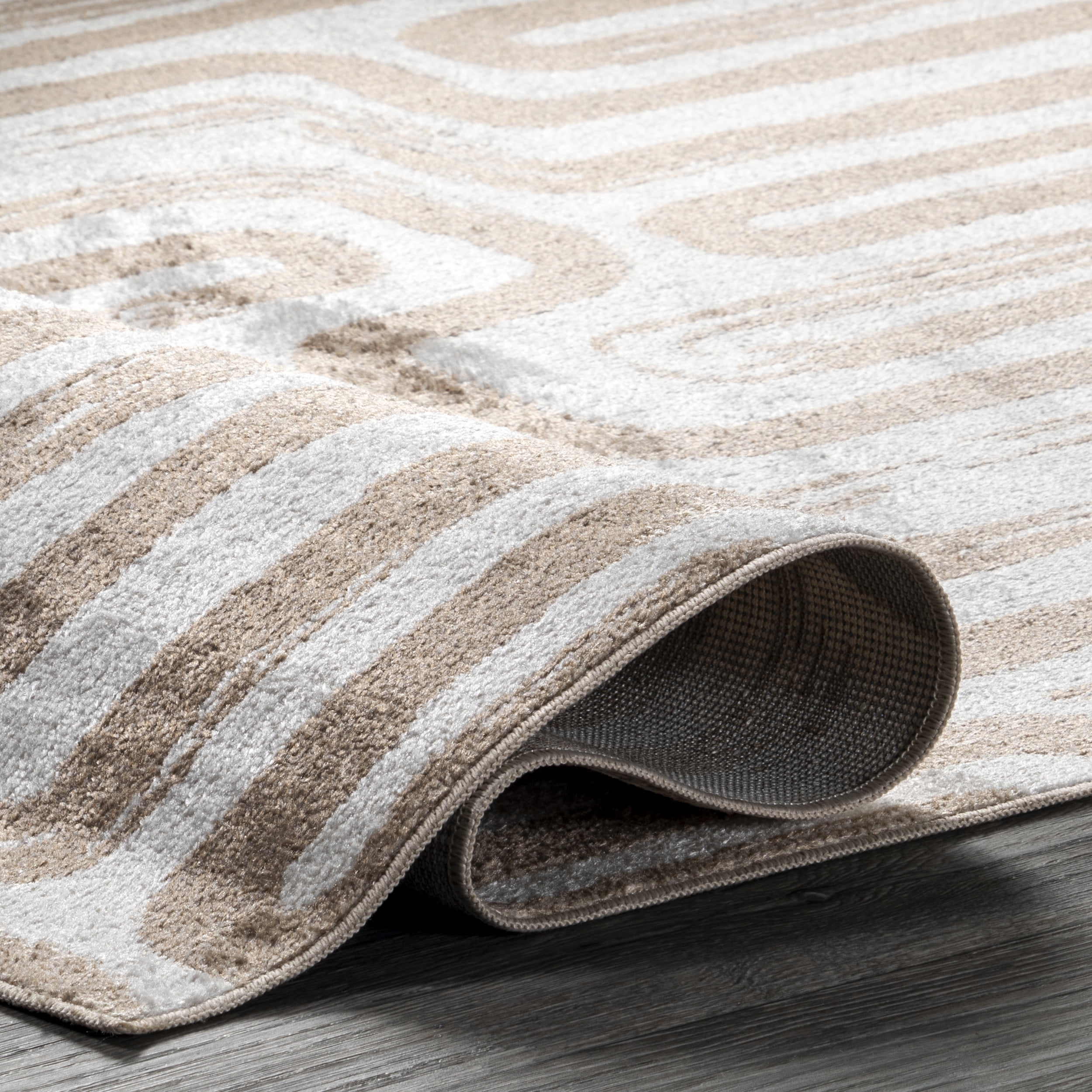 nuLOOM Carmel Transitional Machine Washable Area Rug, 5' 3" x 8', Beige