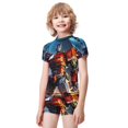 thumbnail image 2 of Transformers Boys 2-Piece Swimsuit Set, Short Sleeve Rash Guard & Swim Trunks, 2 of 7